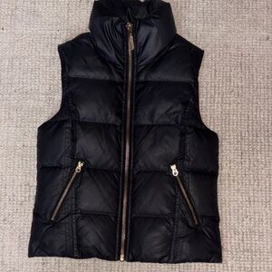 Juicy Couture Black Puffer Vest with Gold Zippers